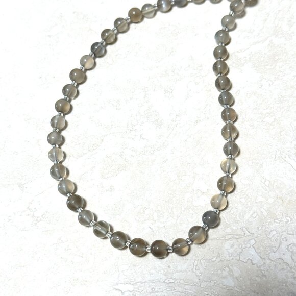 Dark Moonstone Short Necklace, Genuine Natural Gemstone June Birthstone - Picture 5 of 15